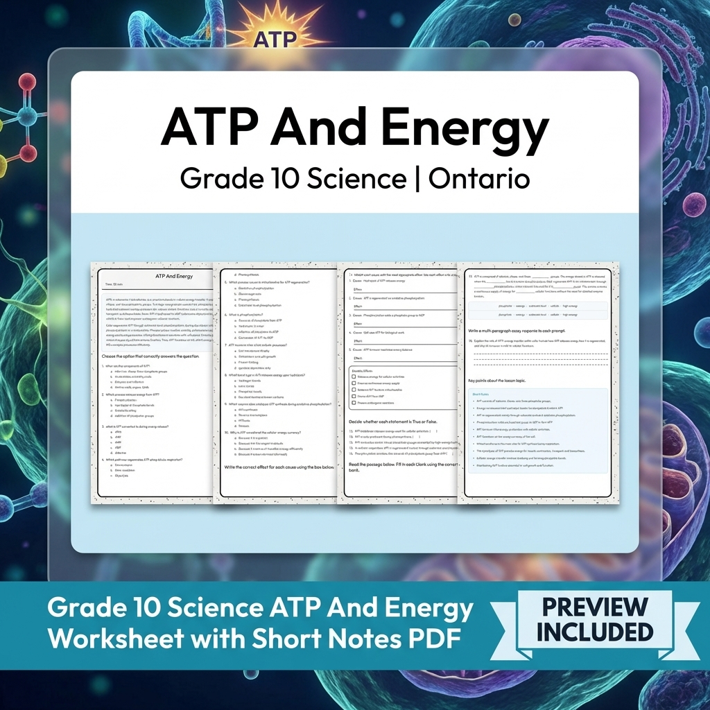 Grade 10 Science Lesson Group Bundle | Ontario Curriculum — included worksheet 3