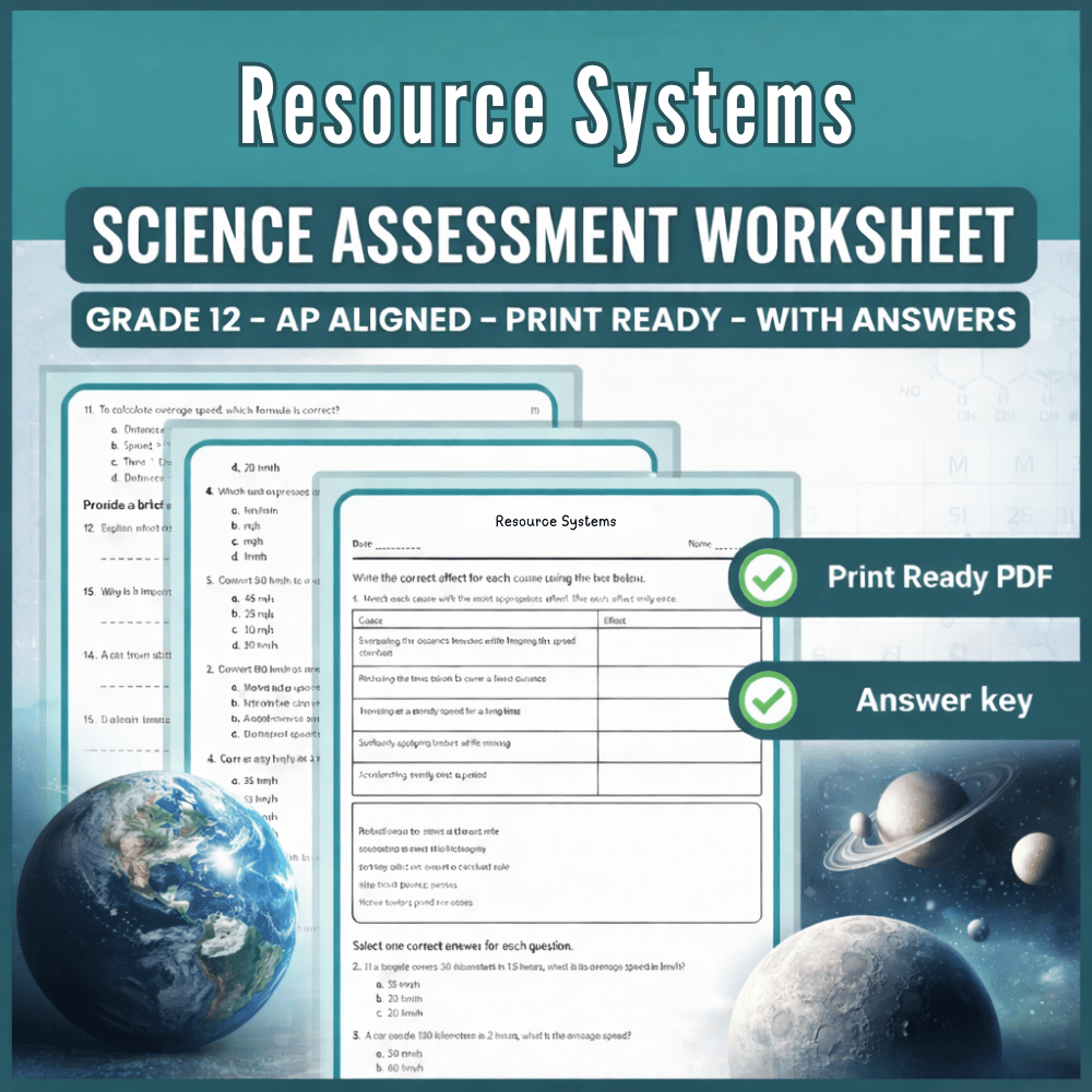 Grade 12 Science | Resource Systems Worksheet (AP) – Science 1 (PDF)