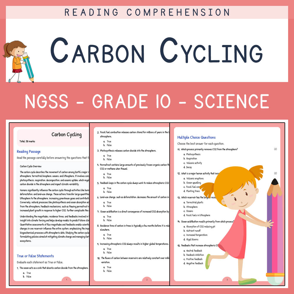 Grade 10 Science worksheet worksheet — Grade 10 Science | Carbon Cycling Worksheet (PDF + Answer Key) | NGSS Alignment — p…