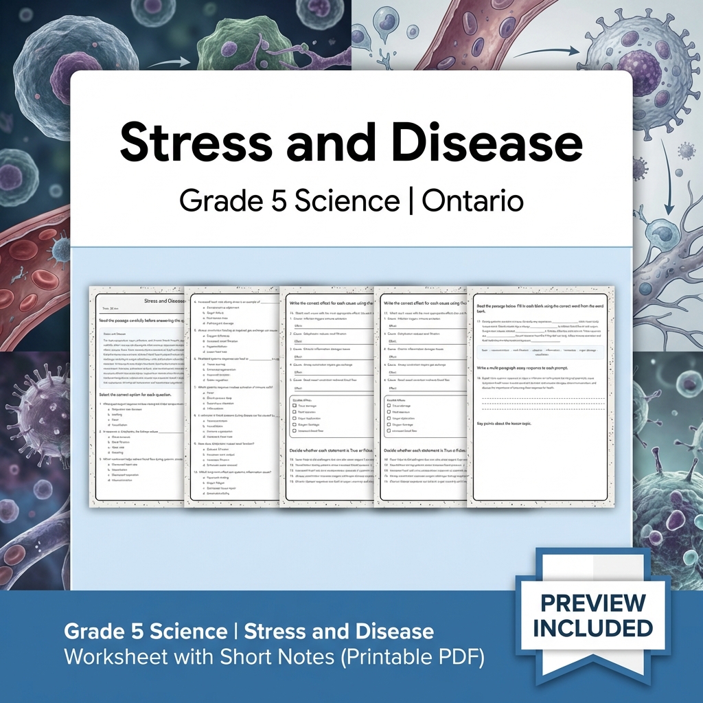 Grade 5 Science Lesson Group – Ontario Curriculum Worksheets Bundle — included worksheet 1