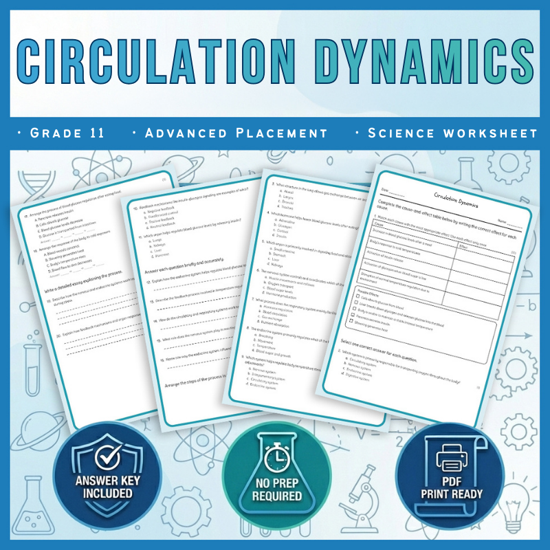 Grade 11 Science science 1 worksheet — Grade 11 Science | Circulation Dynamics Worksheet (AP Standard) PDF