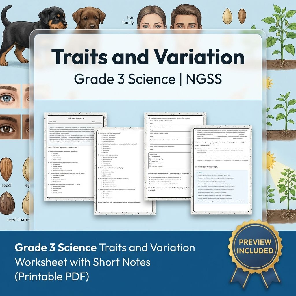 Grade 3 Science Unit | Heredity, Inheritance & Traits NGSS Bundle — included worksheet 1
