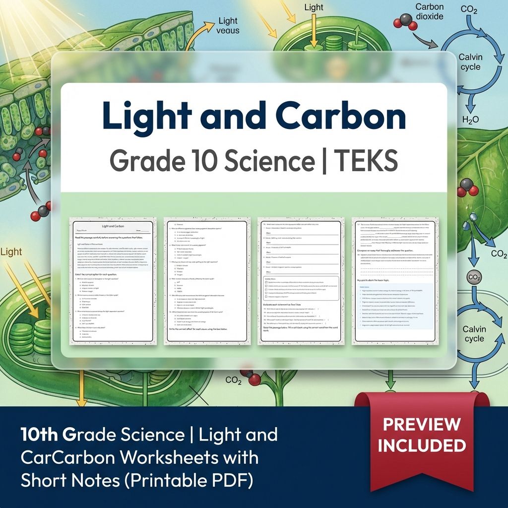 Grade 10 Science Worksheet Bundle – Genetics, Cell Biology & Ecology (PDF) — included worksheet 9