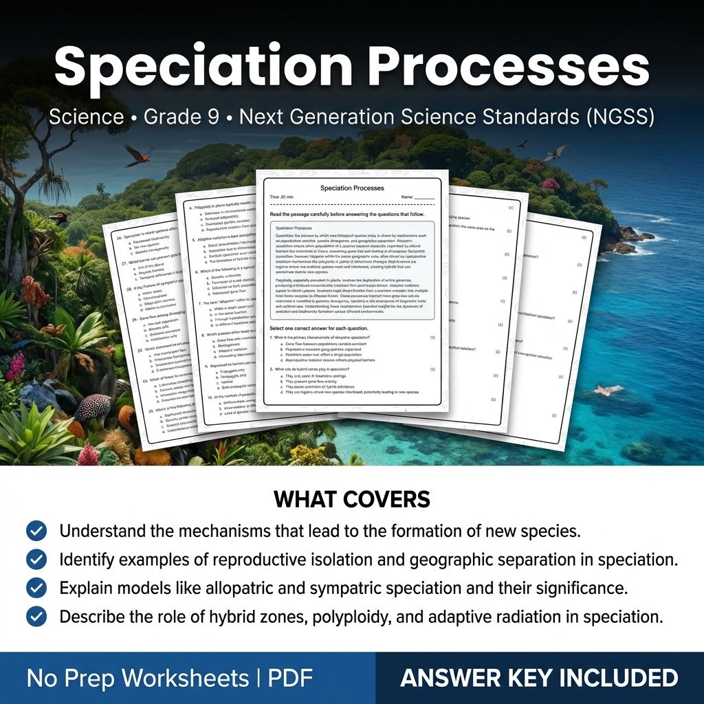 Grade 9 Science Worksheet Bundle | Physics, Biology, Earth & Energy Topics — included worksheet 7