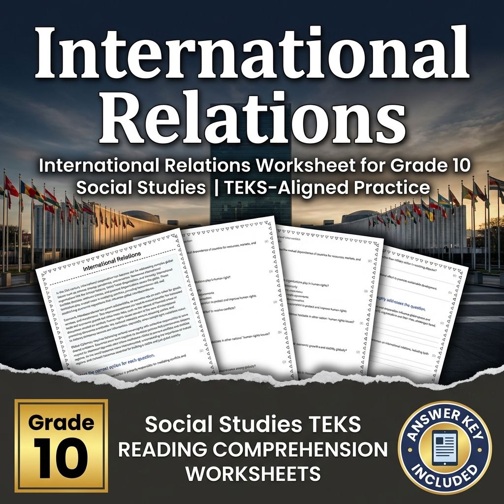 International Relations Worksheet for Grade 10 Social Studies