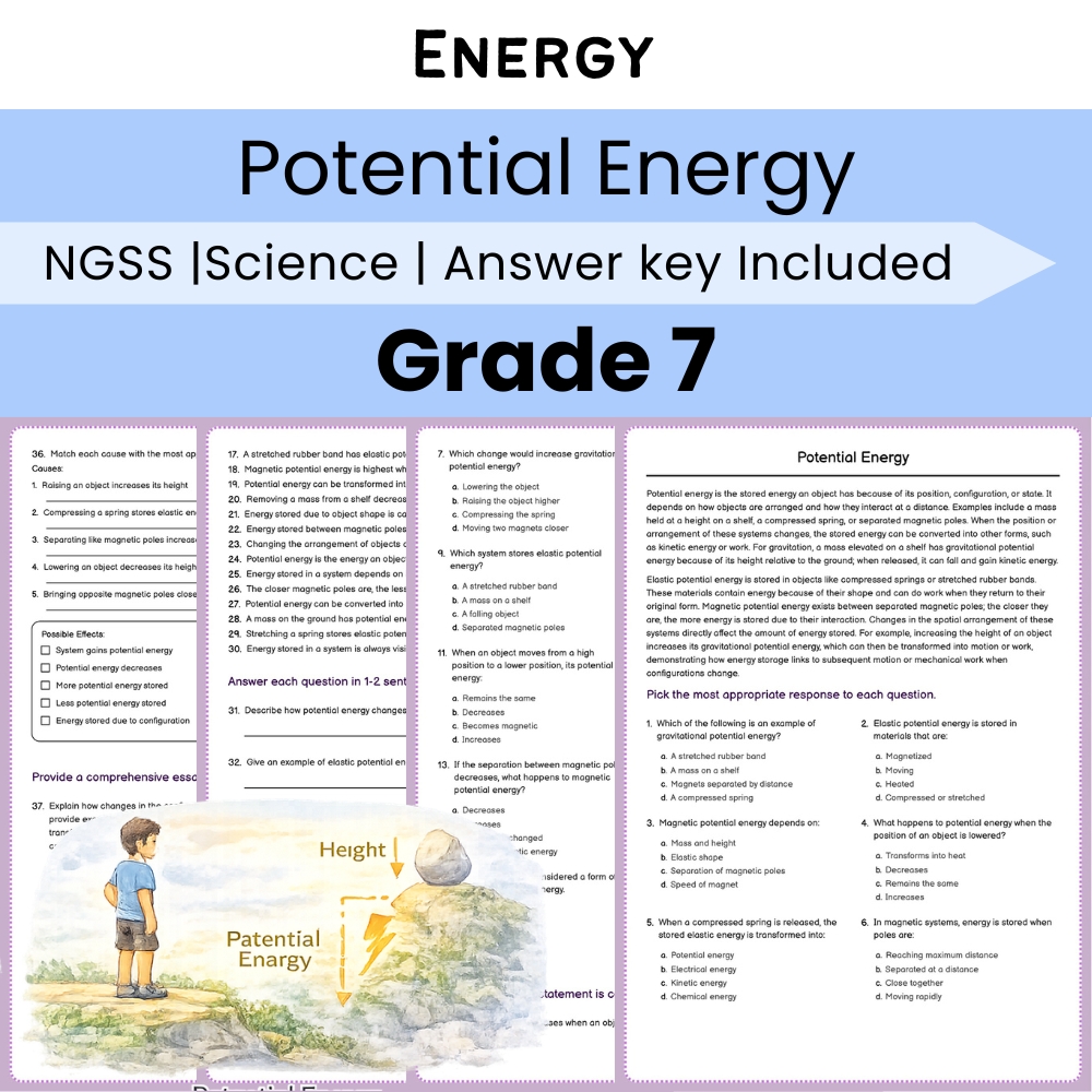 Grade 7 Science NGSS Full Year Bundle | Comprehensive Worksheet Pack — included worksheet 6