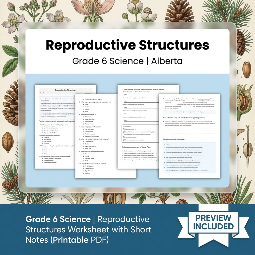 Grade 6 Science Alberta | 60-Worksheet Comprehensive Science Bundle  — included worksheet 11