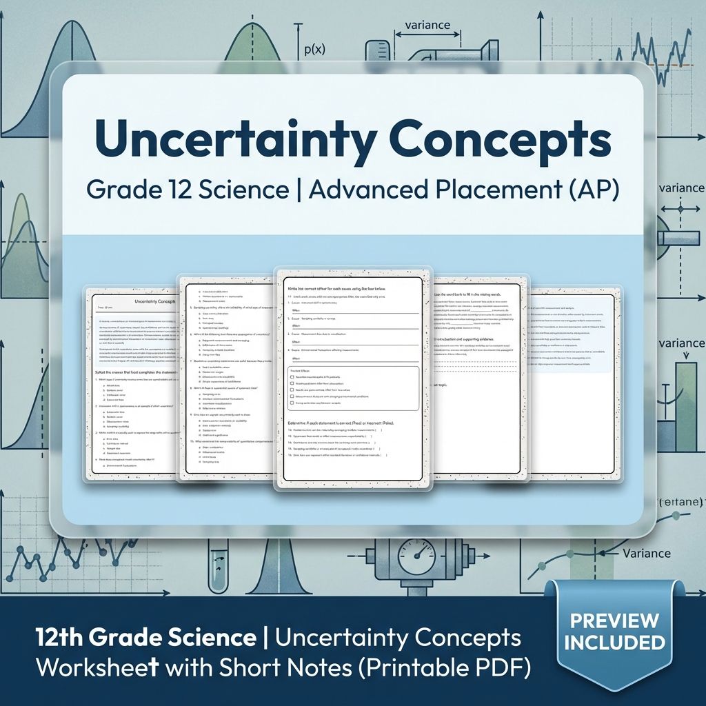 Grade 12 Science Worksheet Bundle – Physics & Biology Topics (PDF Collection) — included worksheet 6