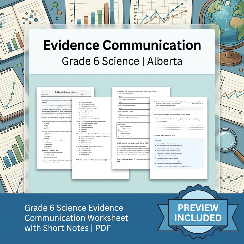 Grade 6 Science Alberta | 60-Worksheet Comprehensive Science Bundle  — included worksheet 12