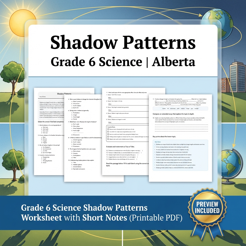Grade 6 Science Alberta | 60-Worksheet Comprehensive Science Bundle  — included worksheet 13