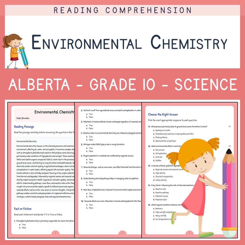 Grade 10 Science worksheet elena worksheet — Grade 10 Science | Environmental Chemistry Worksheet | Alberta Standards — pa…