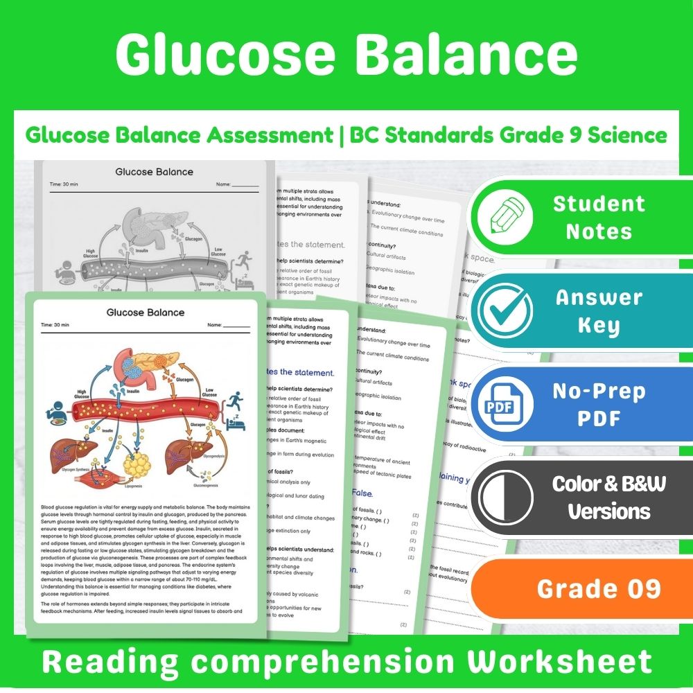 Grade 9 Science | Biological Systems Assessment – BC Standards-Aligned Unit — included worksheet 3