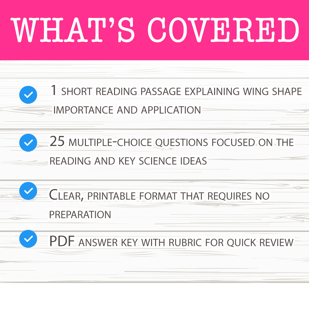 Grade 6 Science worksheet mcq paper worksheet — Grade 6 Science — Wing Shapes Worksheet MCQ Paper PDF + Answer Key — page 2