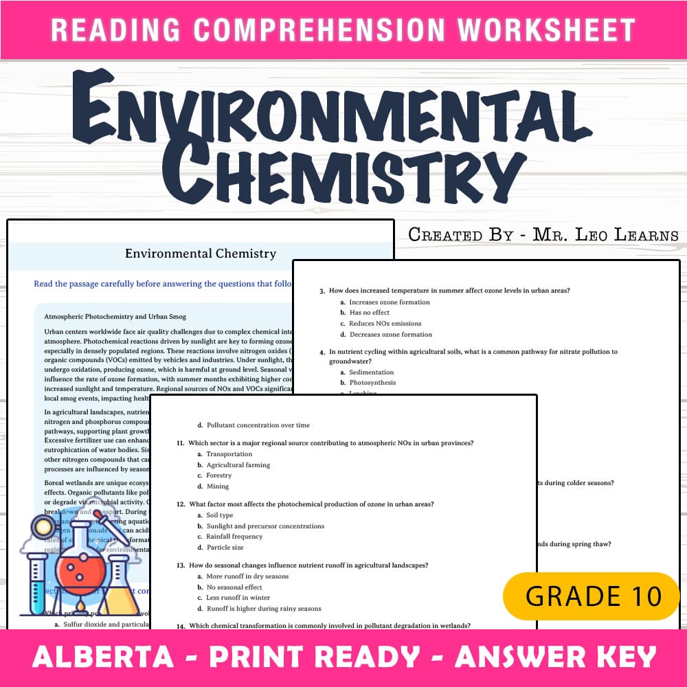 Grade 10 Science worksheet mcq paper worksheet — Grade 10 Science — Worksheet MCQ Paper for Mastering Environmental Chemis…