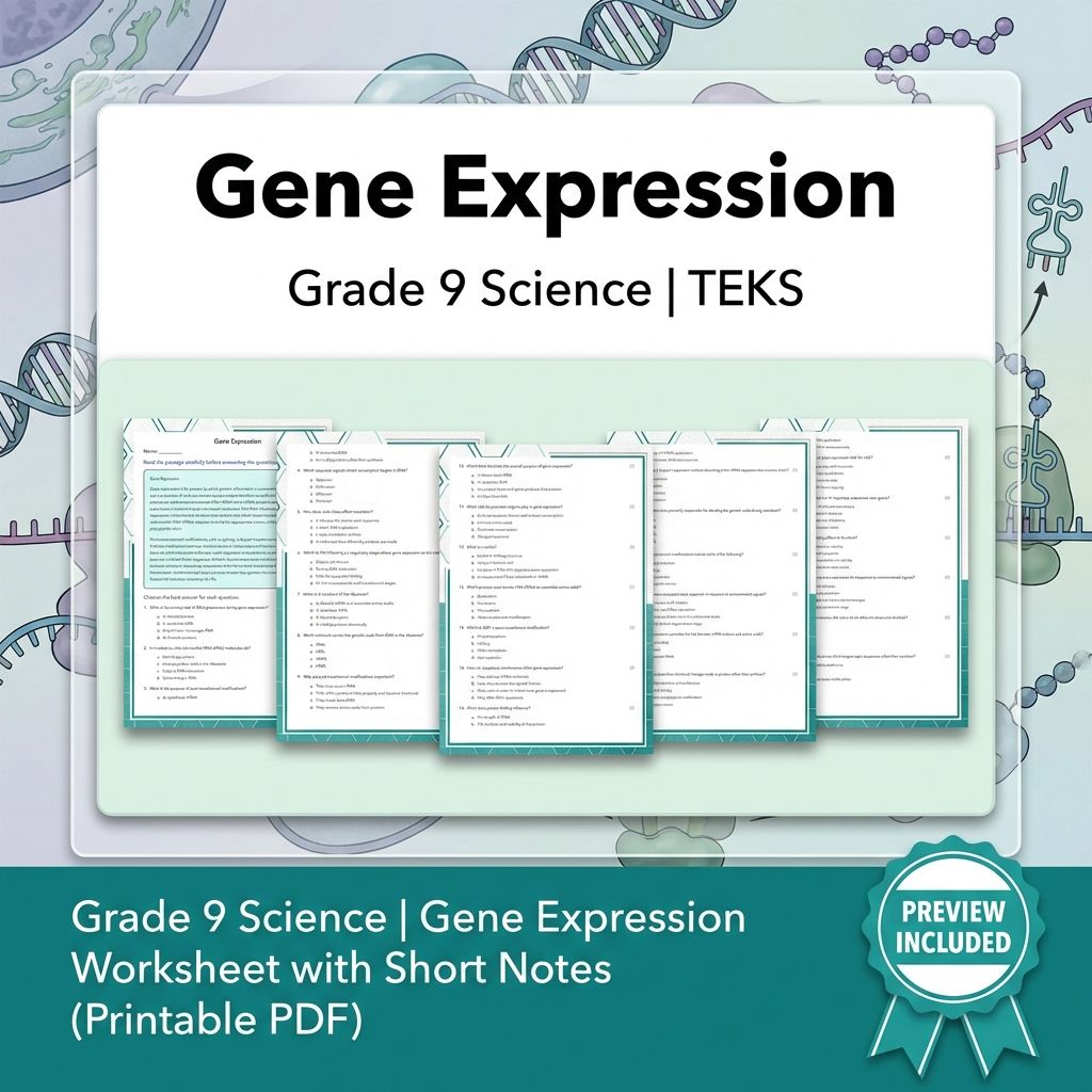 Grade 9 Science Worksheet Bundle: Cell Biology, Genetics & Ecology (Collection) — included worksheet 9