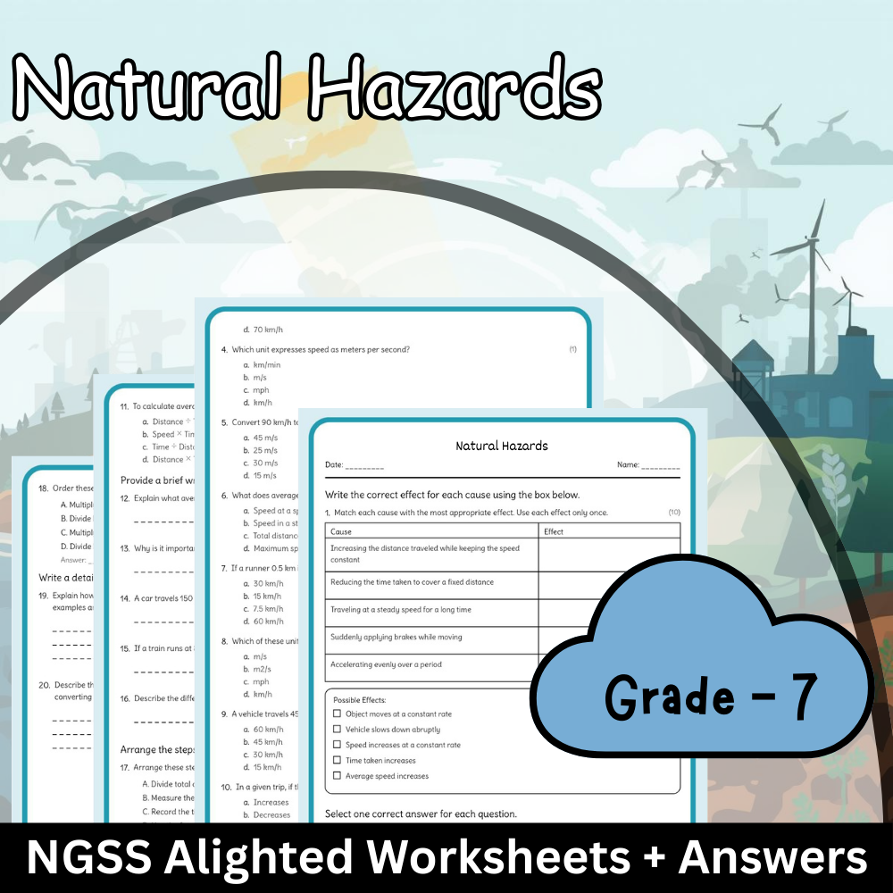 7th Grade Science | Natural Hazards Worksheet – NGSS-Aligned (PDF)