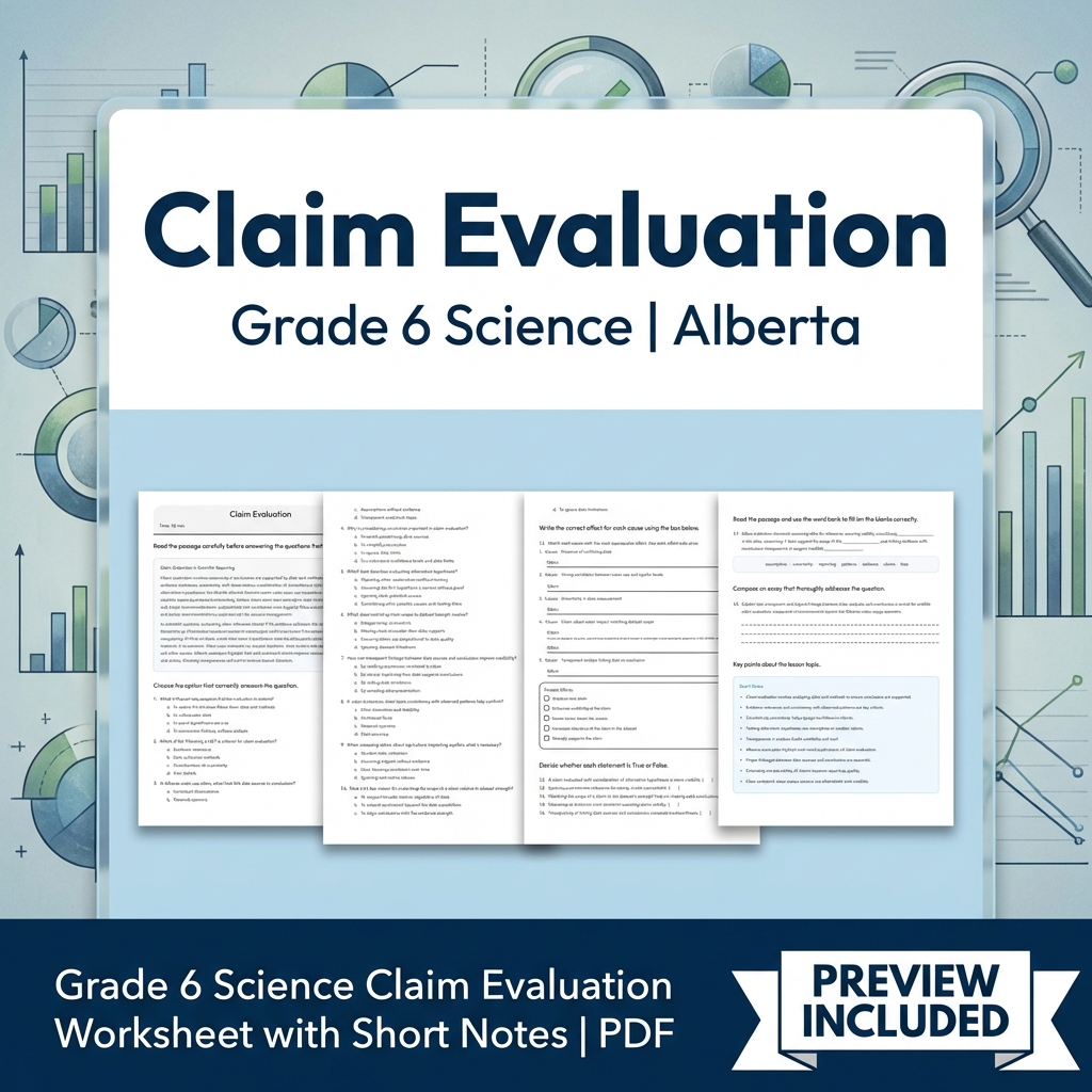 Grade 6 Science Alberta | 60-Worksheet Comprehensive Science Bundle  — included worksheet 14