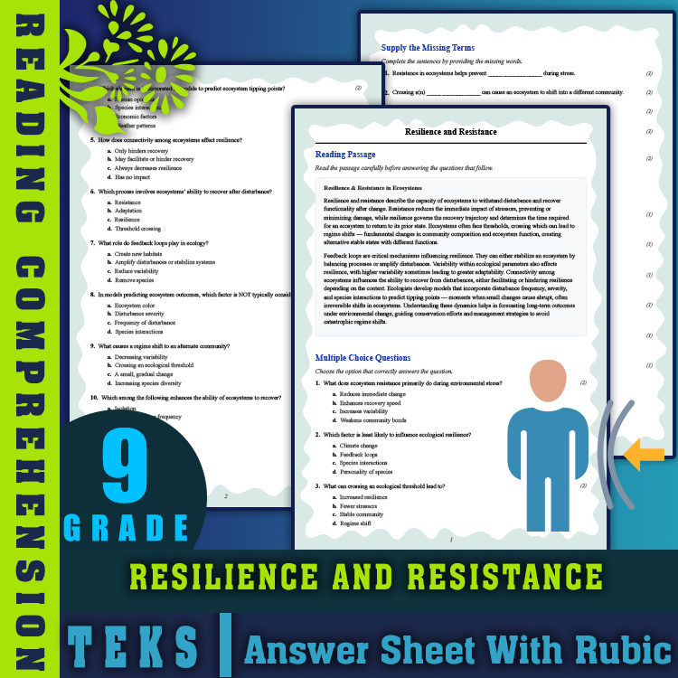 Grade 9 Science reading worksheets worksheet — Grade 9 Science | Resilience & Resistance Reading Worksheets (PDF + Rubric)…