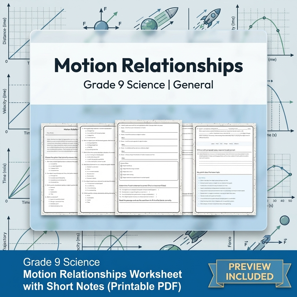 Grade 9 Science Data & Model Reasoning Full-Year Bundle: General Framework — included worksheet 2