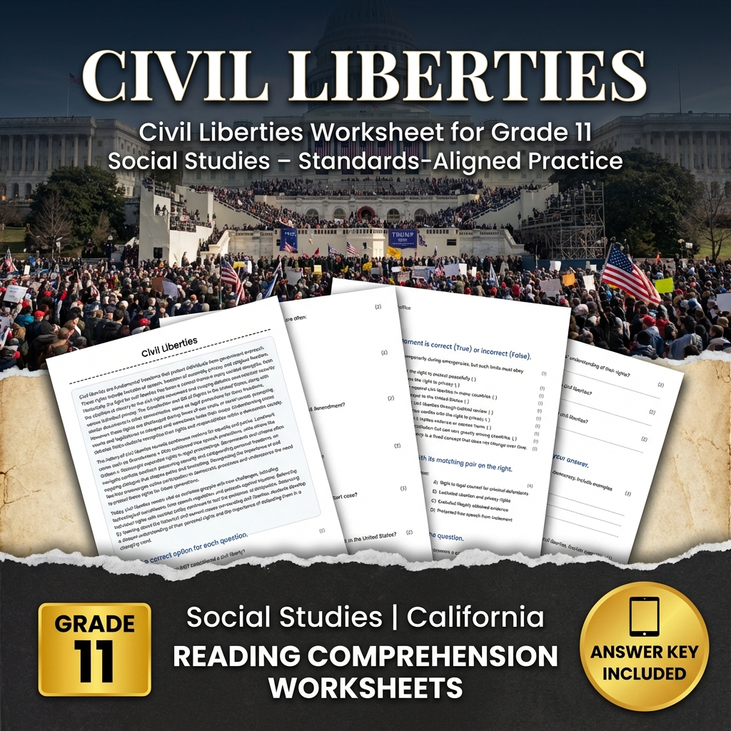 Civil Liberties Worksheet for Grade 11 Social Studies – Aligned Practice