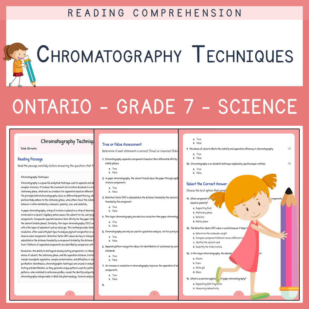 Grade 7 Science worksheet elena worksheet — Grade 7 Science Assessment | Chromatography Techniques Worksheet | Ontario — p…