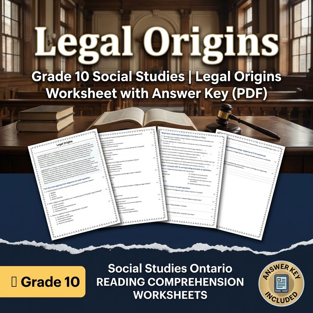 Grade 10 Social Studies | Legal Origins Worksheet with Answer Key (PDF)