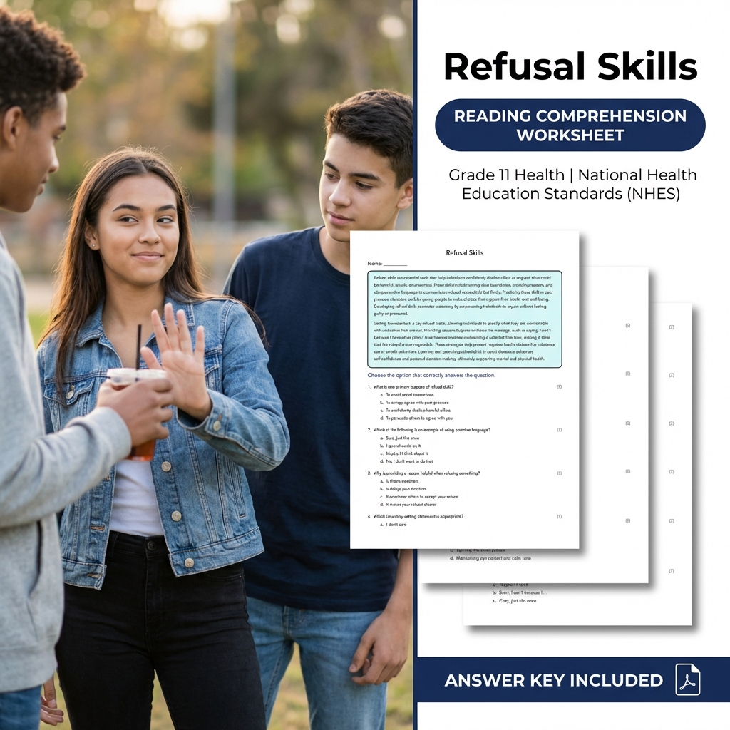 Grade 11 Health Worksheet Bundle – Interpersonal Skills & Advocacy NHES Aligned — included worksheet 3