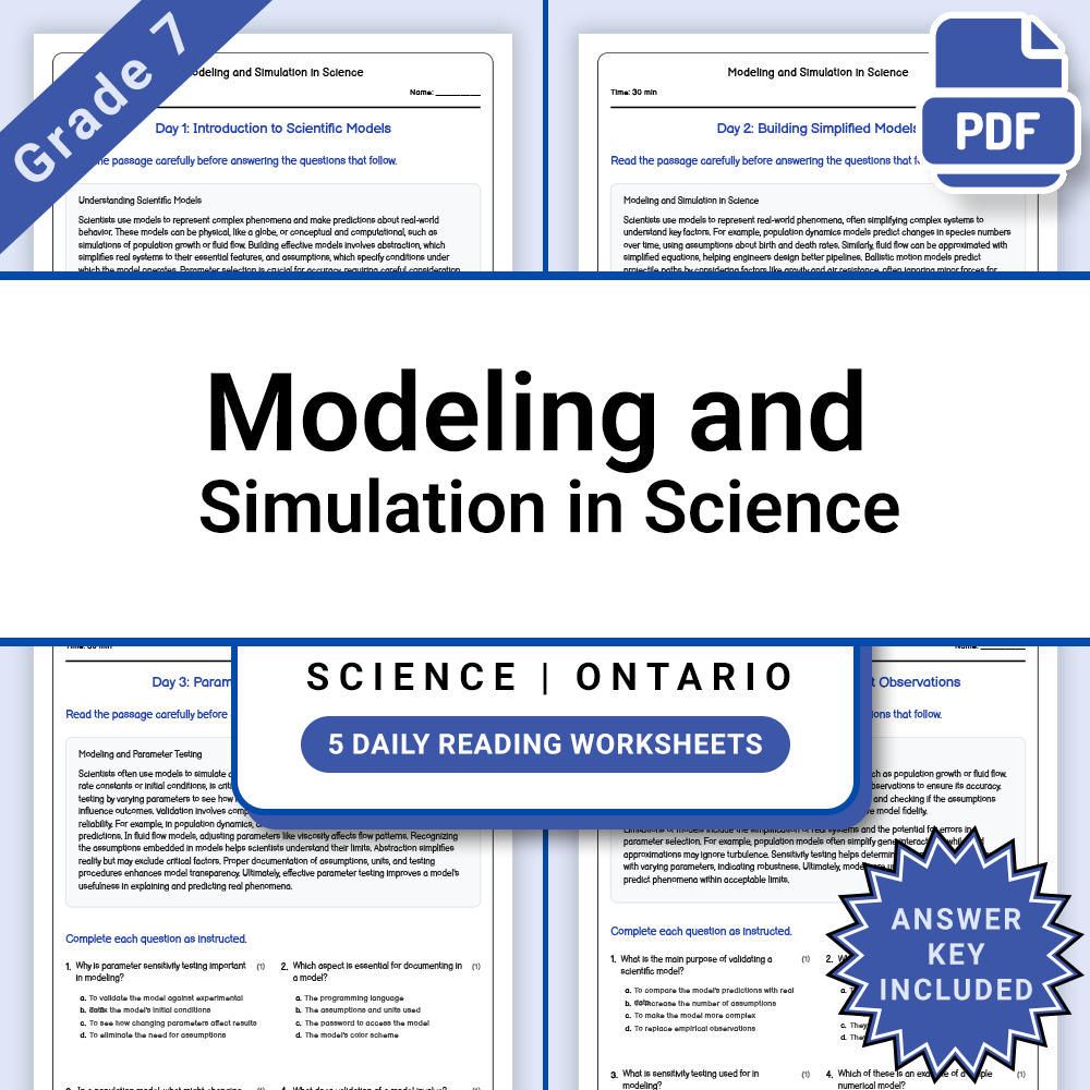 Grade 7 Science Lesson Bundle | Ontario Curriculum Reading Worksheets — included worksheet 1