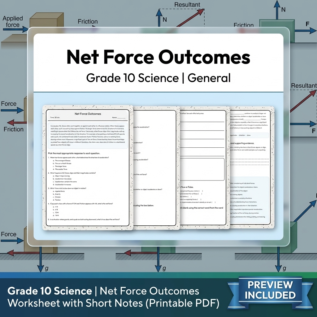 Grade 10 Science Modeling & Evidence Reasoning Full-Year Bundle | General — included worksheet 1