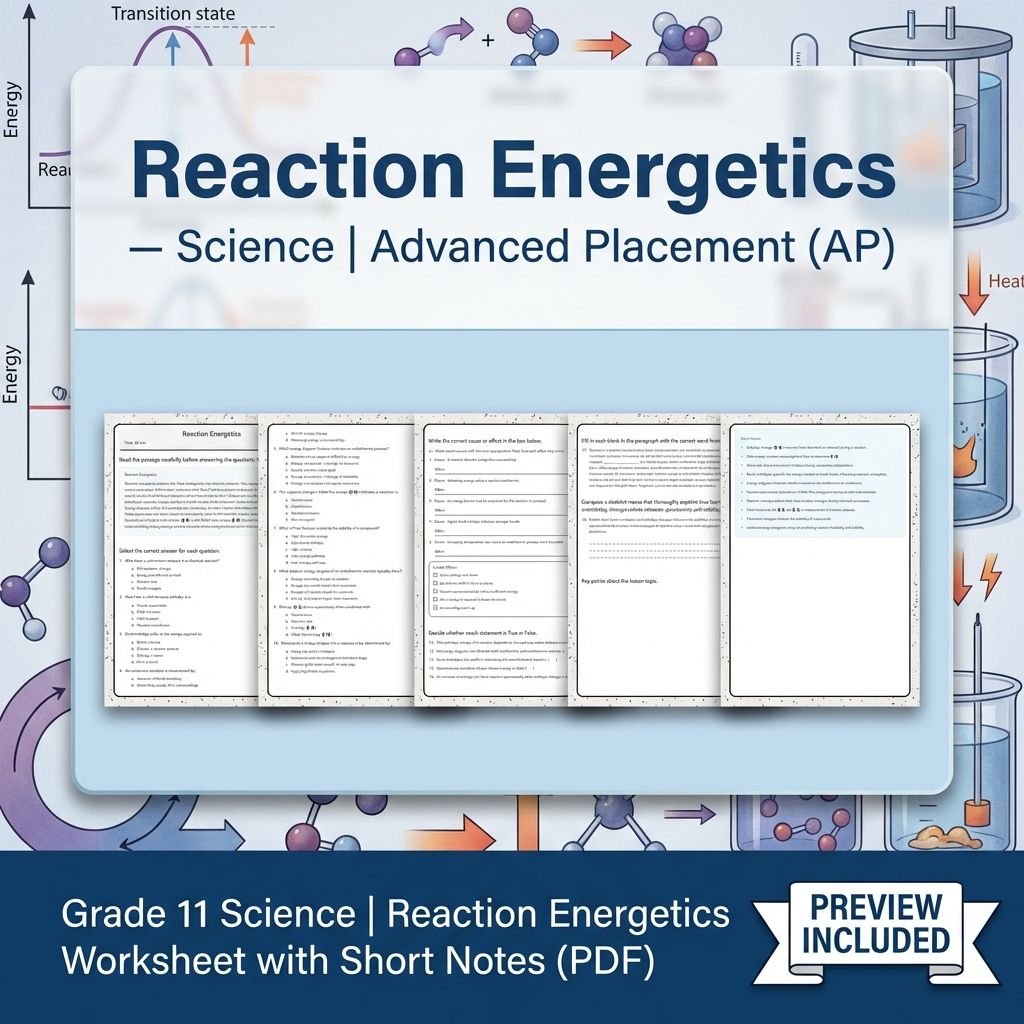 Grade 11 Science Worksheet Bundle Advanced Concepts & Scientific Reasoning (PDF) — included worksheet 5