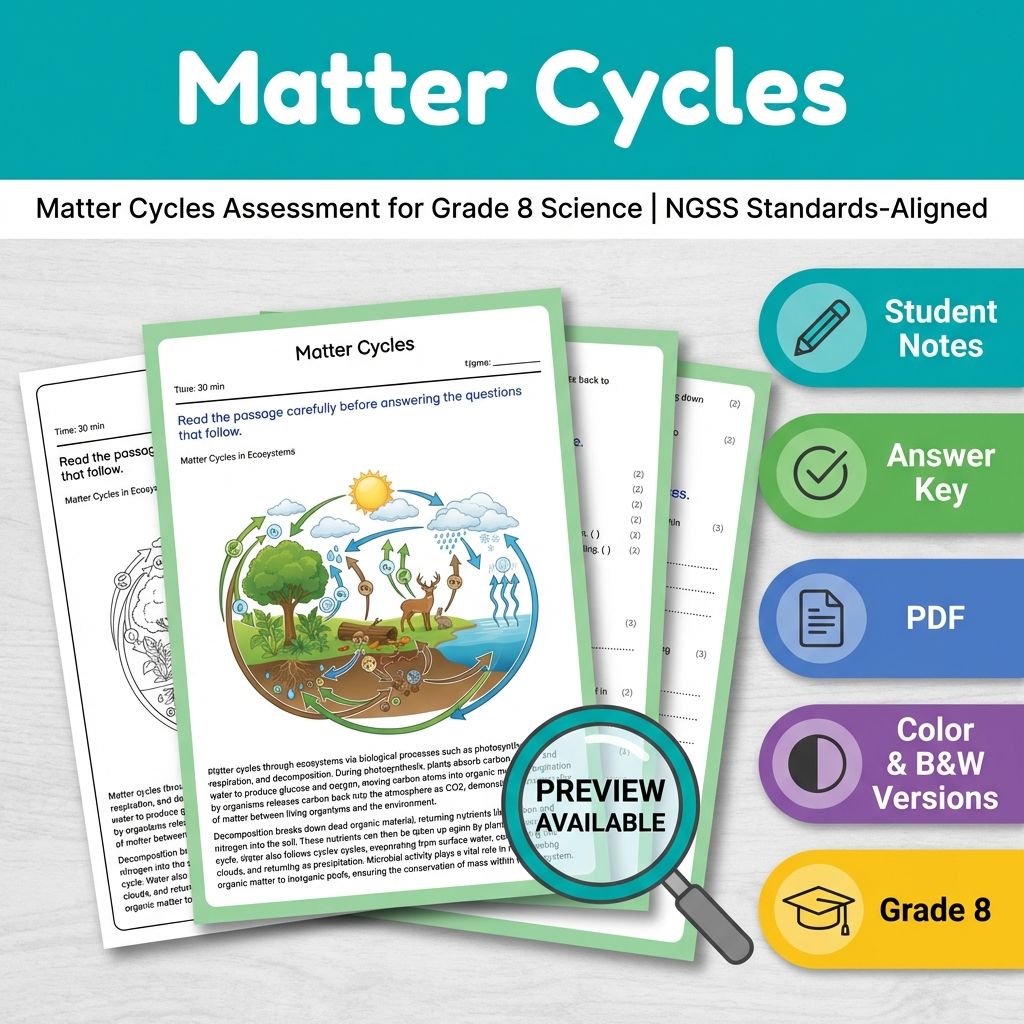 Grade 8 Science Full Year Bundle | NGSS Assessment Worksheets & Resources — included worksheet 4