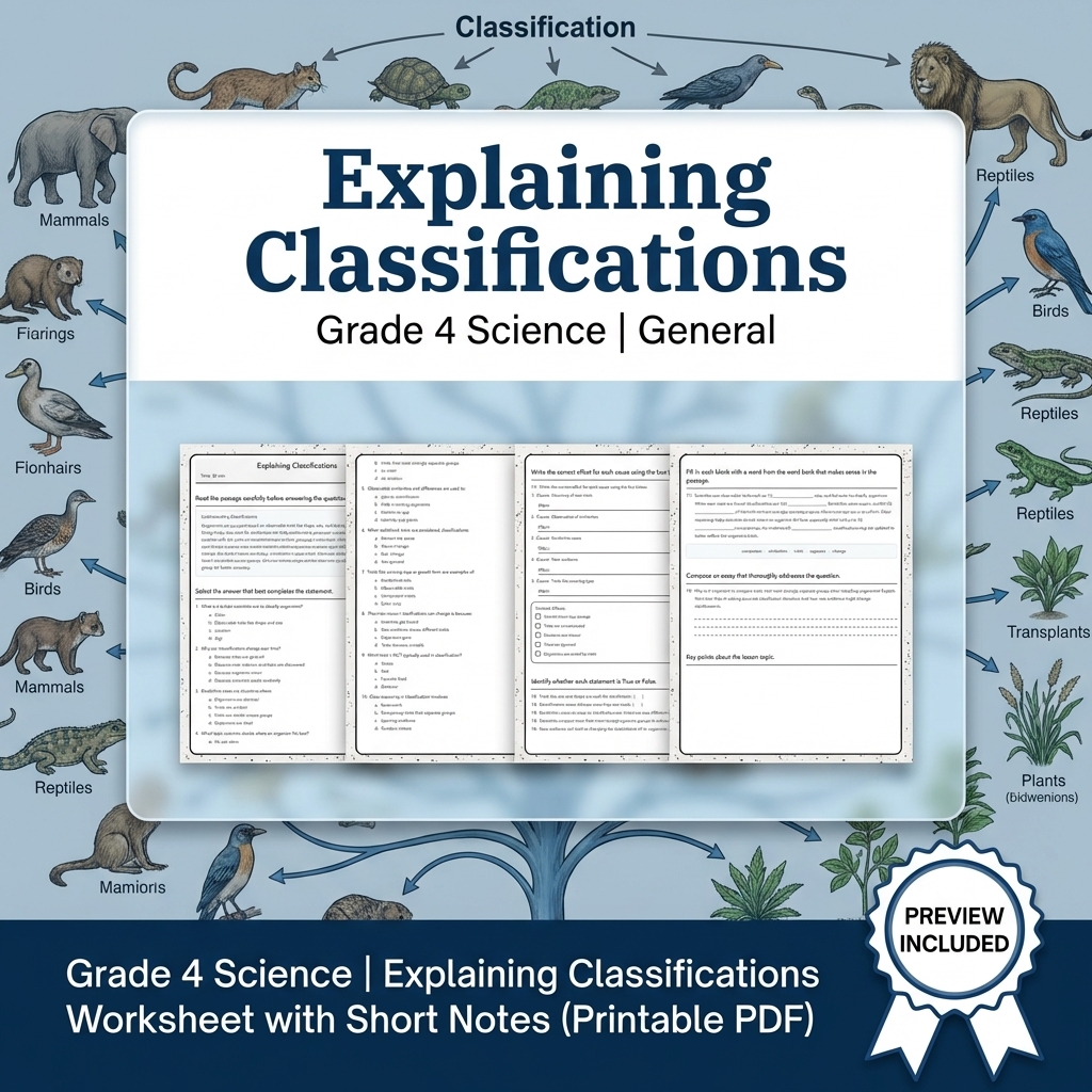 Grade 4 Science Lesson Group Bundle | Ecosystems, Life Cycles & Classification — included worksheet 2