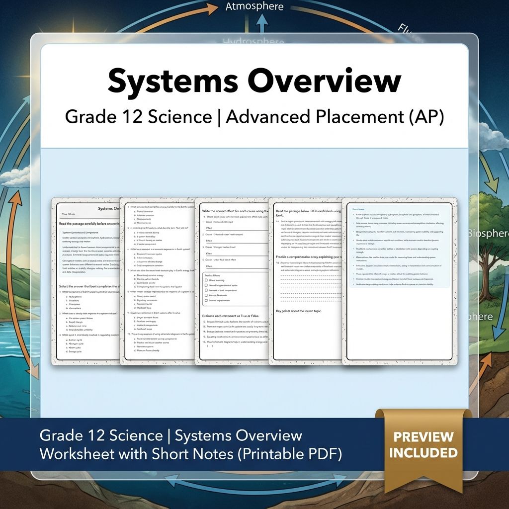Grade 12 Science Unit Bundle: Earth Systems, Climate & Tectonics Worksheet Pack — included worksheet 1