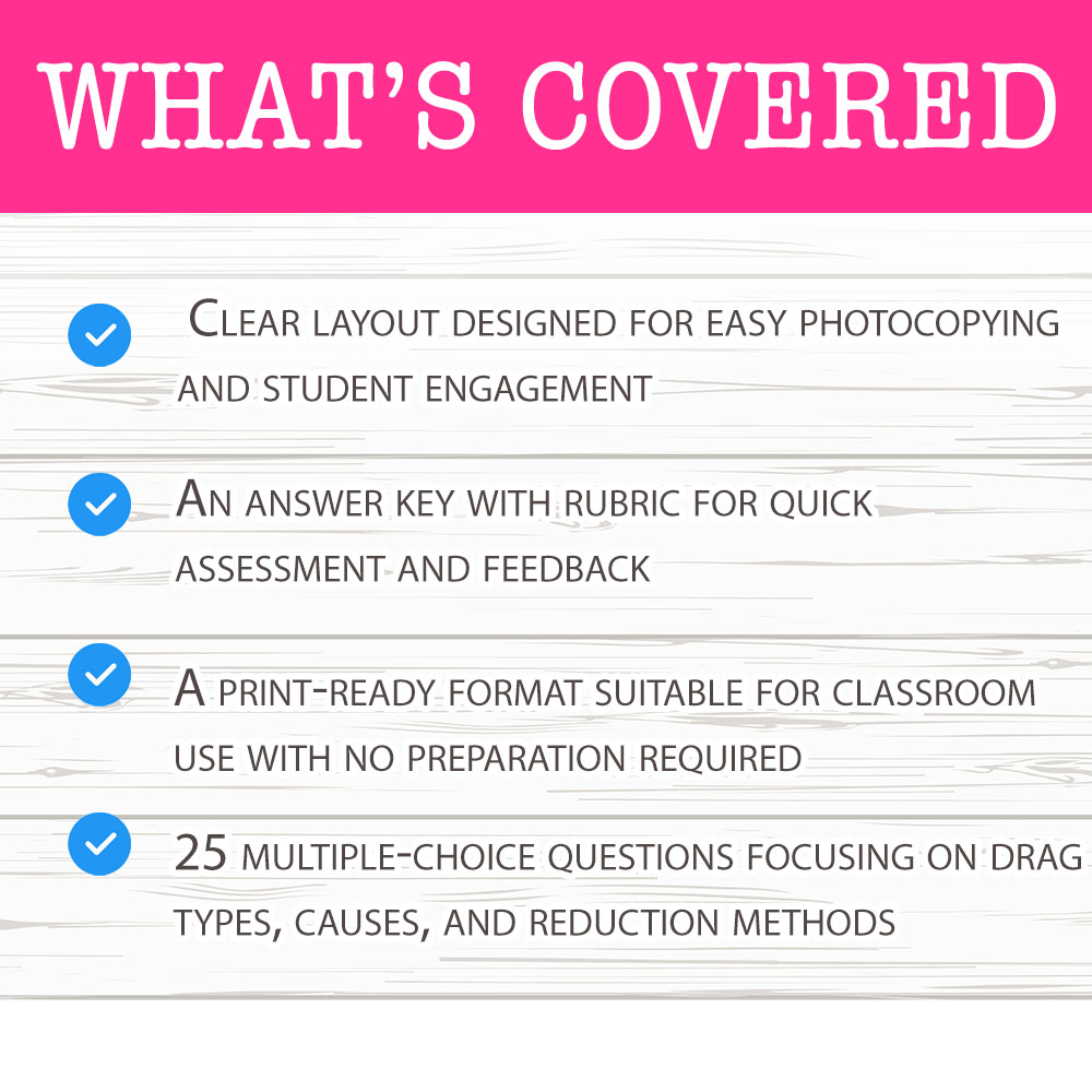 Grade 6 Science worksheet mcq paper worksheet — Grade 6 Science — Drag Types Worksheet MCQ Paper for Mastery — page 2