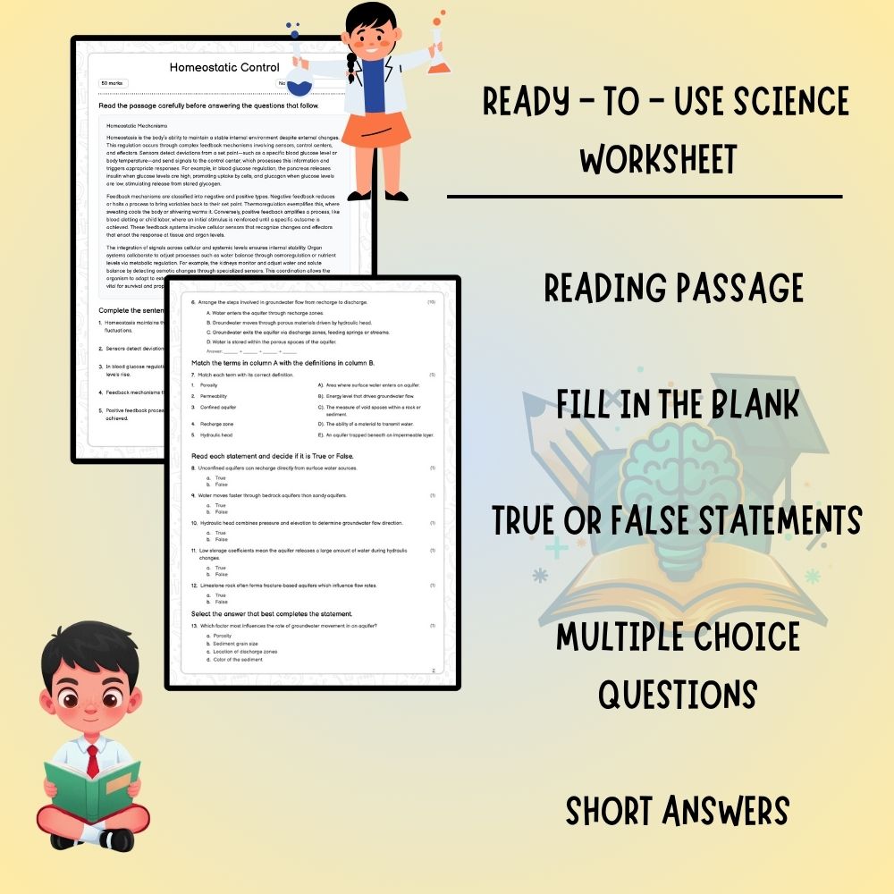 Grade 8 Science worksheet worksheet — Grade 8 Science | Homeostatic Control Worksheet (PDF ) — page 2