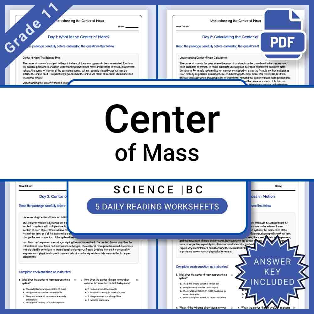 Grade 11 Science Lesson Bundle BC Framework | Physics and Energy Concepts — included worksheet 2