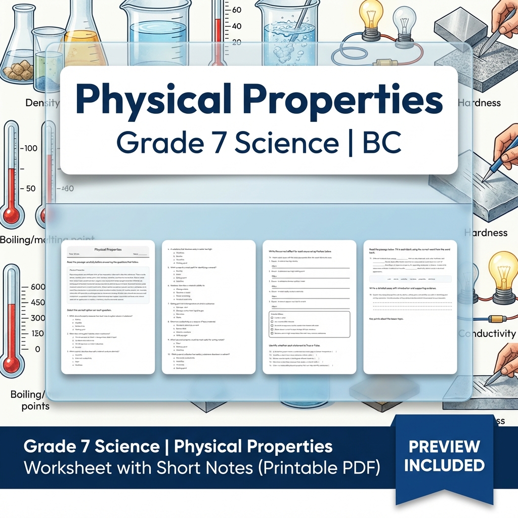 Grade 7 Science Full Year Bundle Ecosystems, Cells & Earth Processes Worksheets — included worksheet 4