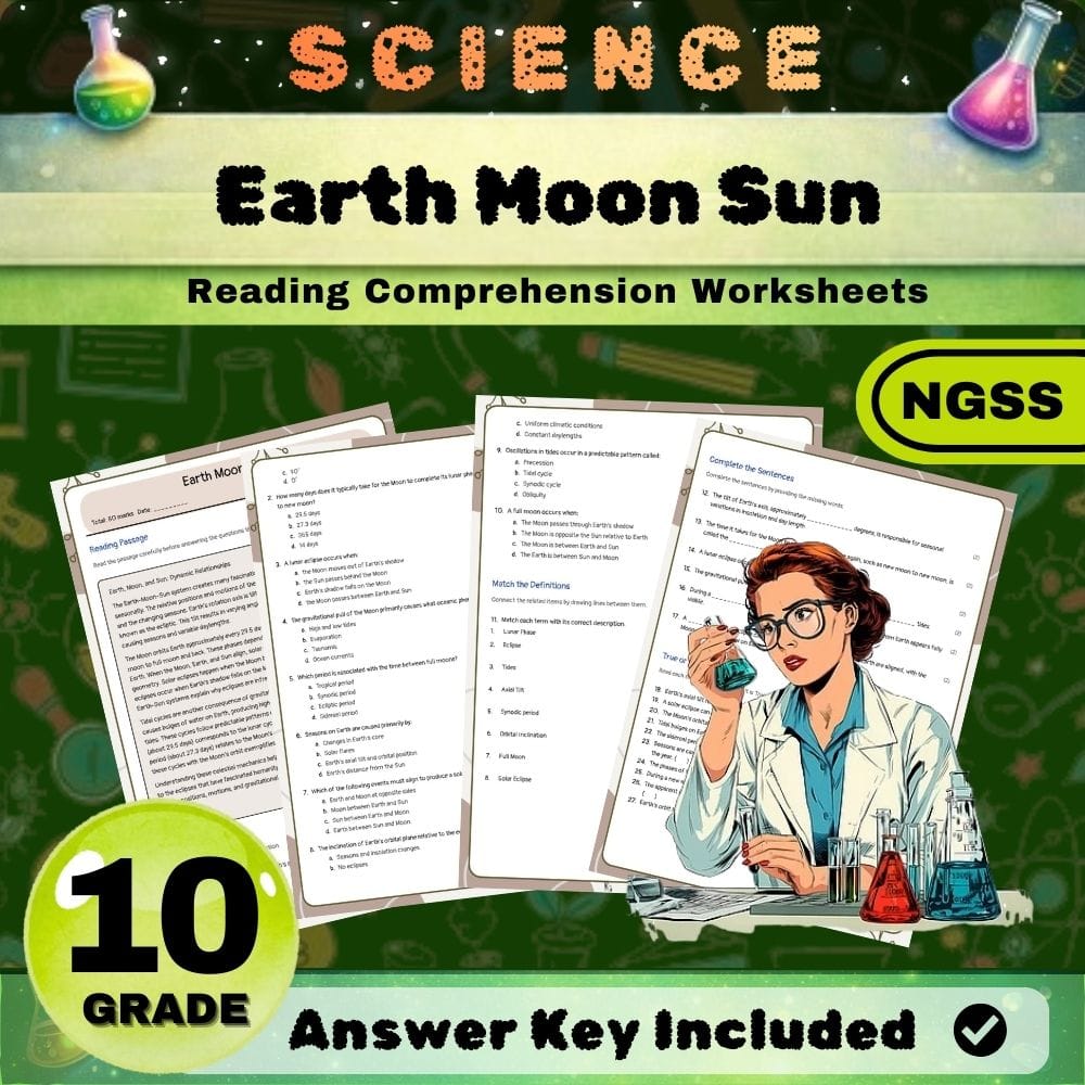 Grade 10 Science NGSS Bundle | Worksheets for Earth, Life & Physical Sciences — included worksheet 4