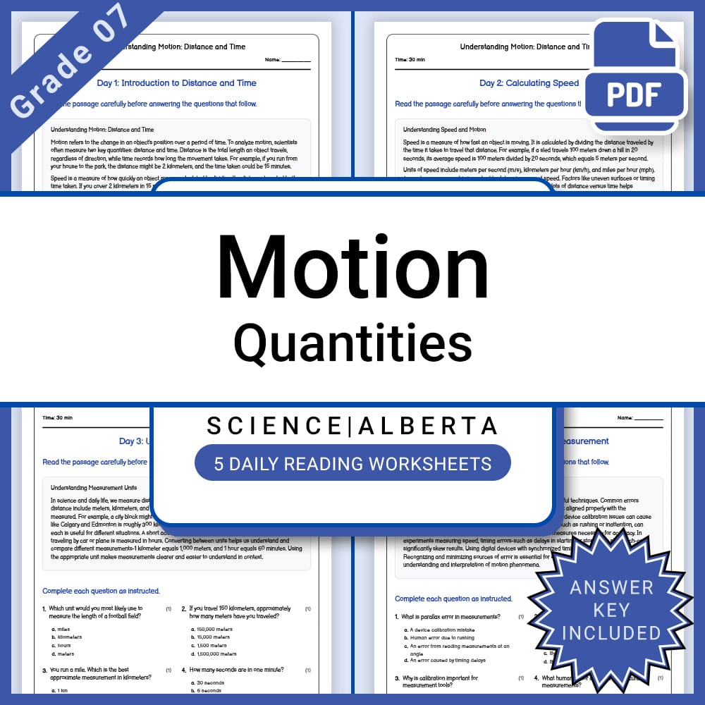Grade 7 Science Lesson Group | Structural Engineering & Motion Worksheets — included worksheet 3