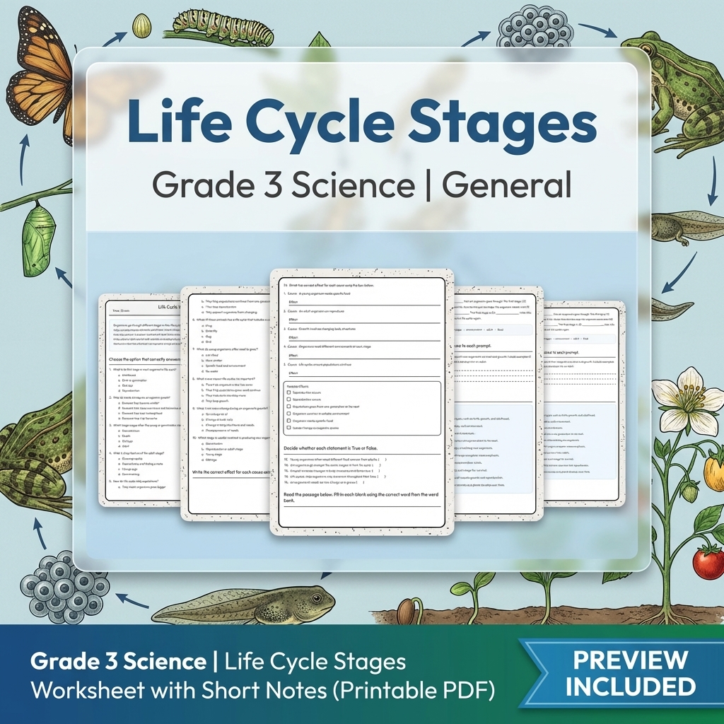 Grade 3 Science Full Year Bundle | Comprehensive Curriculum Resources — included worksheet 4