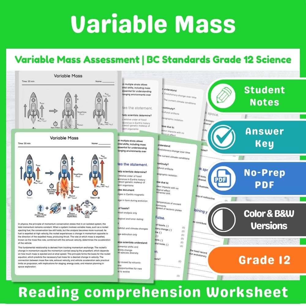 Grade 12 Science Wave & Quantum Assessment Mini Bundle – BC Standards — included worksheet 2
