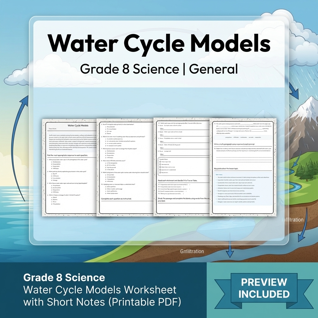 Grade 8 Science Data, Models & CER Full-Year Bundle: General Framework — included worksheet 8
