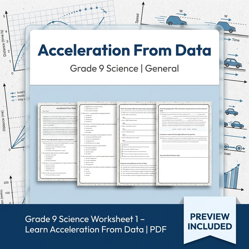 Grade 9 Science Data & Model Reasoning Full-Year Bundle: General Framework — included worksheet 3