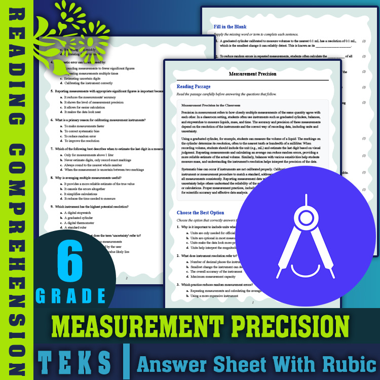 Grade 6 Science reading worksheets worksheet — 6th Grade Science | Measurement Precision Reading Worksheet & Answer Key PD…