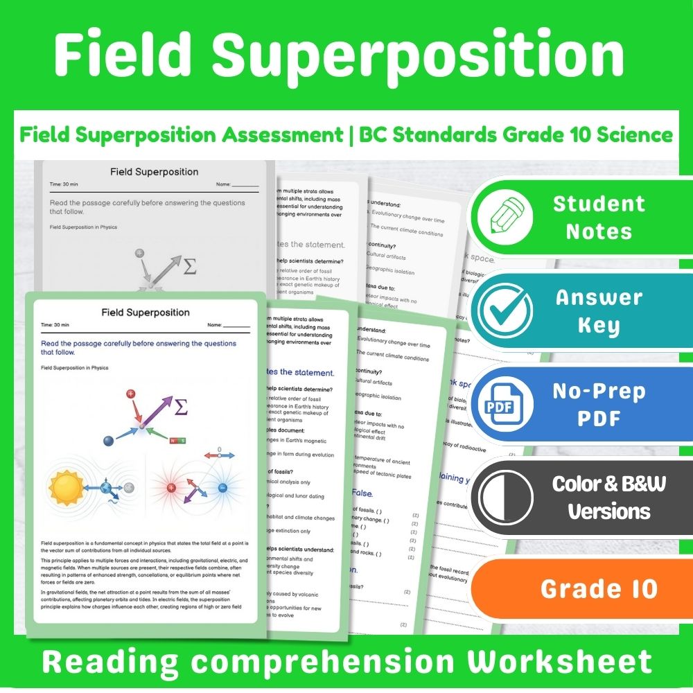 Grade 10 Science Assessment Mini Bundle – Forces, Motion & Energy Standards — included worksheet 3