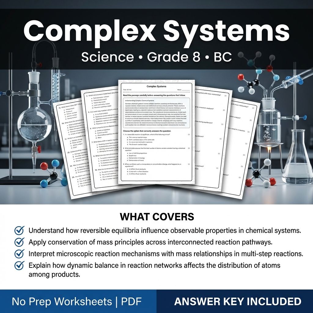 Grade 8 Science | Complex Systems Worksheet & Answer Key (PDF Printable)