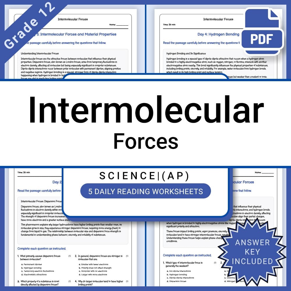 Grade 12 Science AP Full Year Bundle – Biology, Physics, Earth & Chemistry — included worksheet 8