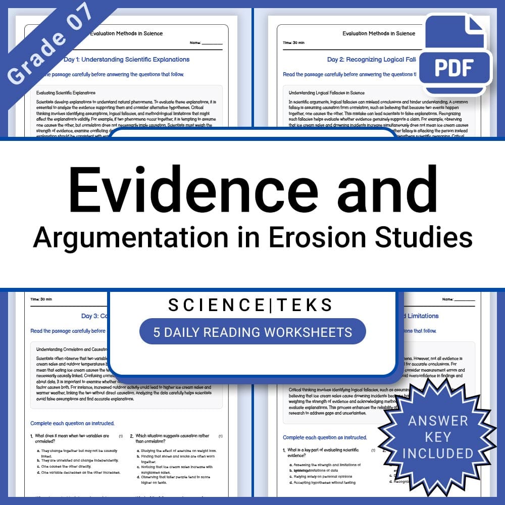 Grade 7 Science Lesson Group TEKS Bundle | Daily Reading Worksheets — included worksheet 1