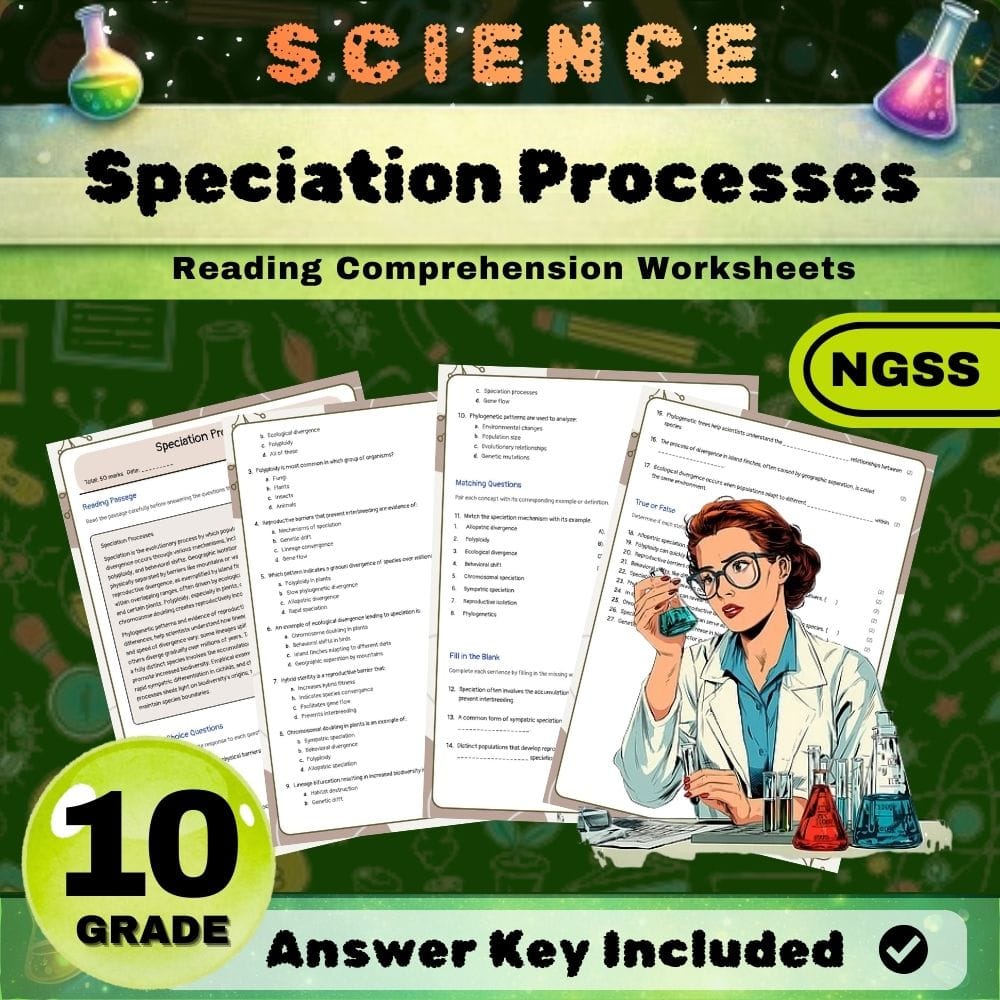 Grade 10 Science NGSS Bundle | Worksheets for Earth, Life & Physical Sciences — included worksheet 5