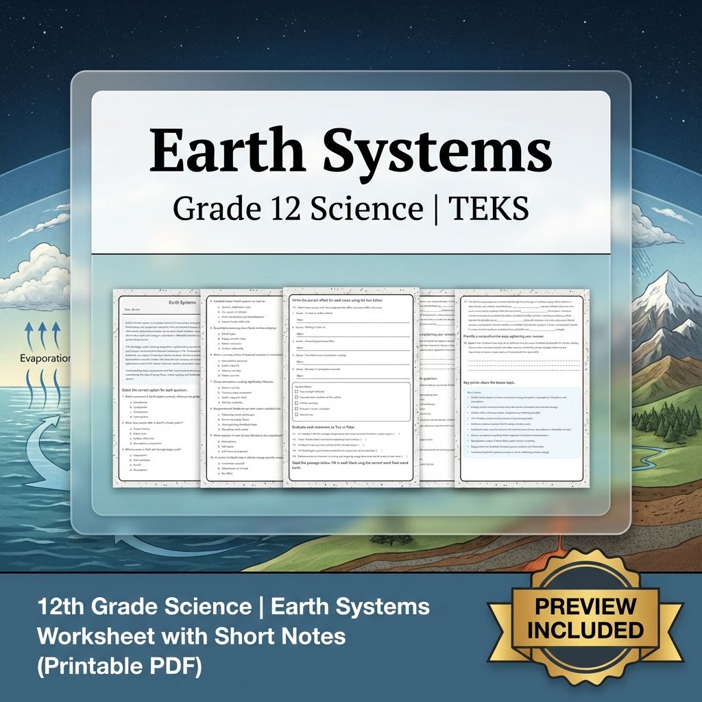 Grade 12 Science Workbook Bundle – Environmental, Genetics, Space & More — included worksheet 8